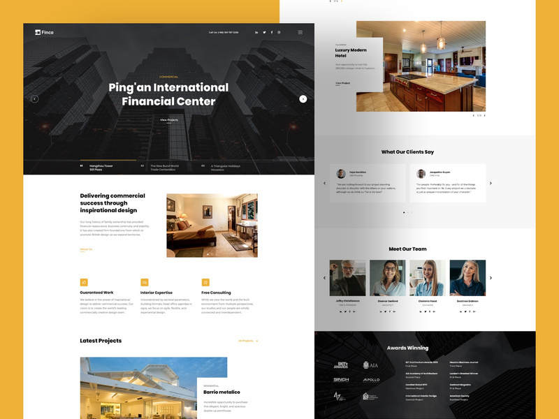 Finca - Interior & Architecture Landing Page