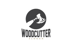Ax Logo, Wood Cutting Tool Black Silhouette, Lumberjack Vector