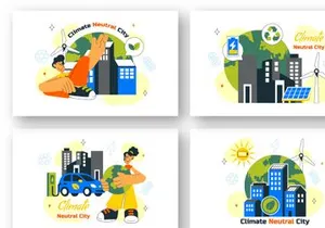 10 Climate Neutral City Illustration