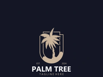 Palm tree simple and modern premium logo design. abstract icon palm beach illustration preview picture