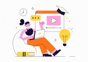 10 Online Course Vector Illustration