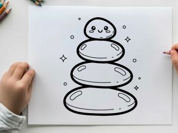 Stacked stones balance zen meditation vector illustration preview picture