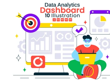 10 Data Analytics Dashboard Illustration preview picture