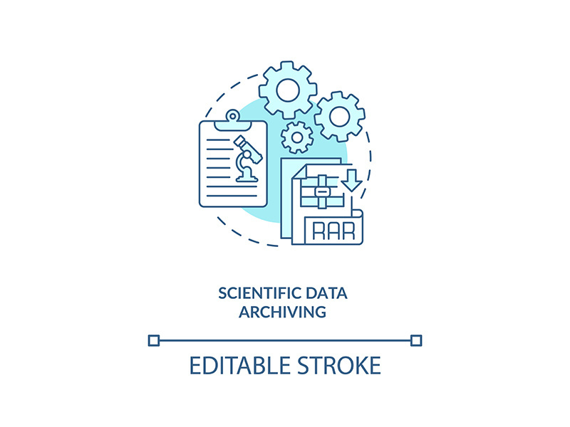 Scientific data archiving concept icon