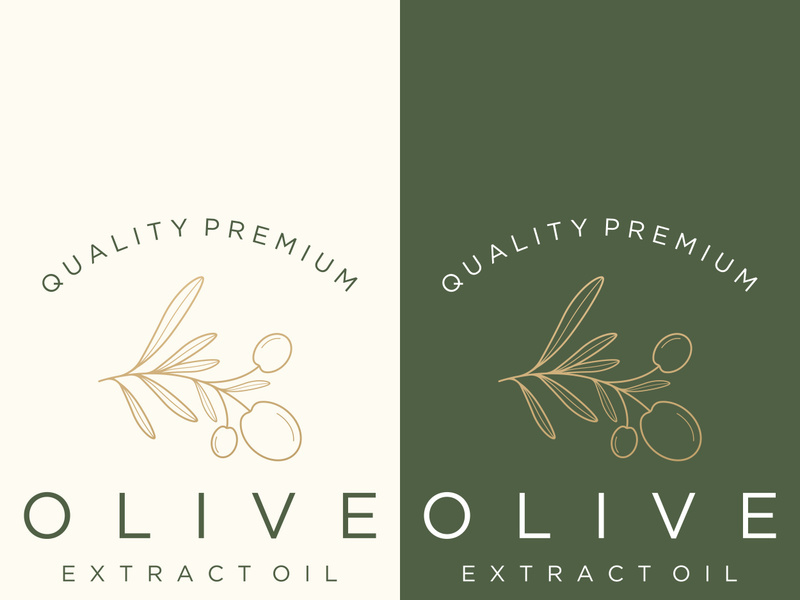 Hand drawn Botanical logo,leaf and natural olive fruit .Herbal, olive oil,cosmetic or beauty.