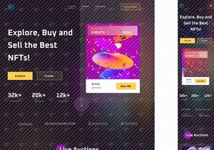 NFT Dark Responsive Landing Page Free Download
