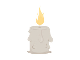 Candle semi flat color vector object preview picture