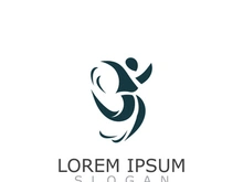 People active abstract logo business and healthy design vector template