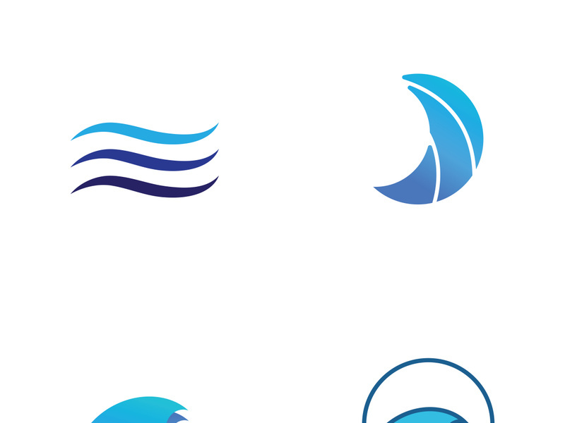 Ocean water wave wave logo design.