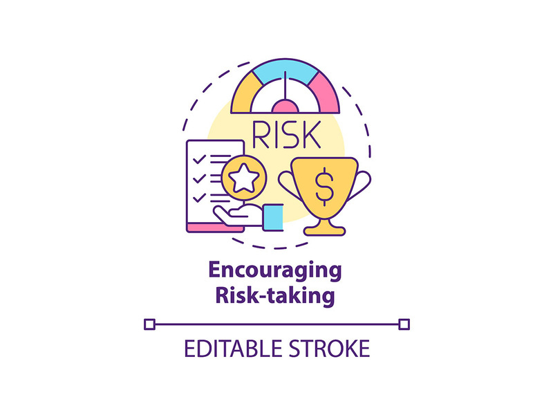 Encouraging risk-taking concept icon