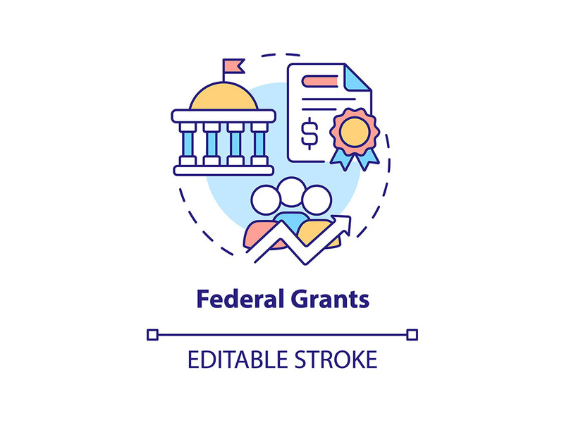 Federal grants concept icon