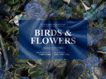 Birds & Flowers. Seamles Pattern preview picture
