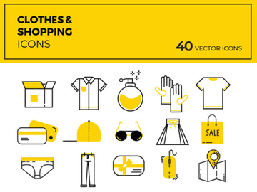 40 Cloths & shopping vector icons preview picture