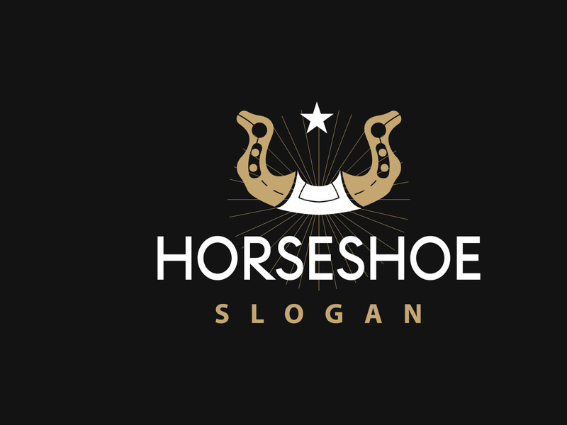 Horseshoe Logo, Horse Vector Vintage Elegant Old Retro Texsas Design