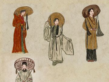 Vintage Asian Women Illustration Bundle – 12 Hand-Drawn Characters (EPS & JPEG) preview picture