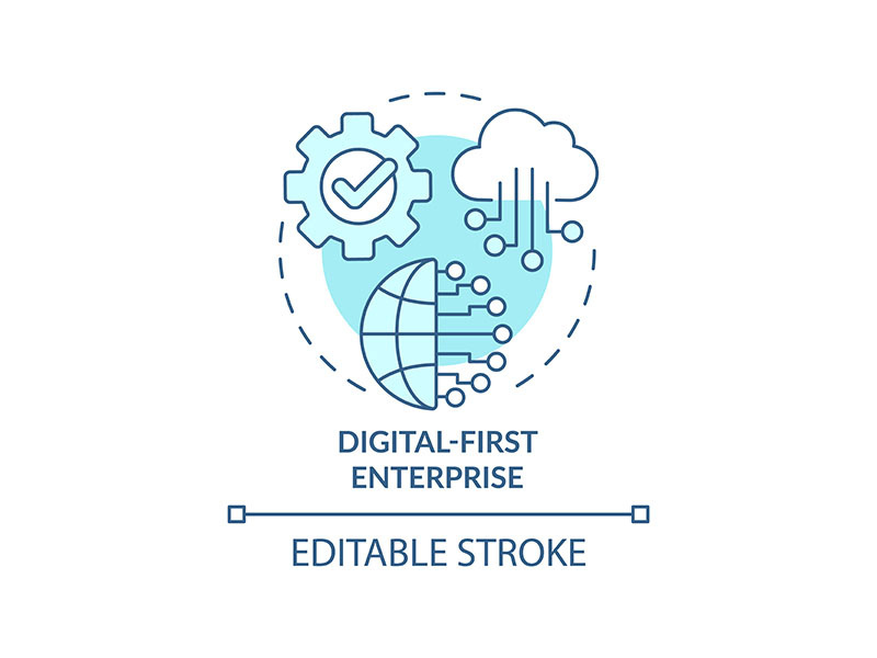 Digital-first enterprise turquoise concept icon