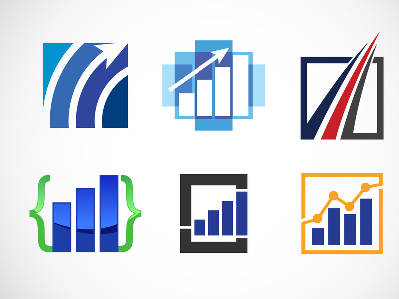 Finance and accounting logo design set vector template