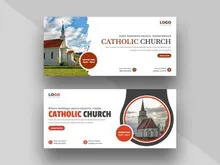 Catholic Church religious Social Media Facebook Cover Banner Template