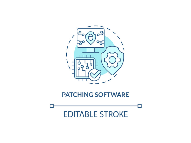 Patching software turquoise concept icon