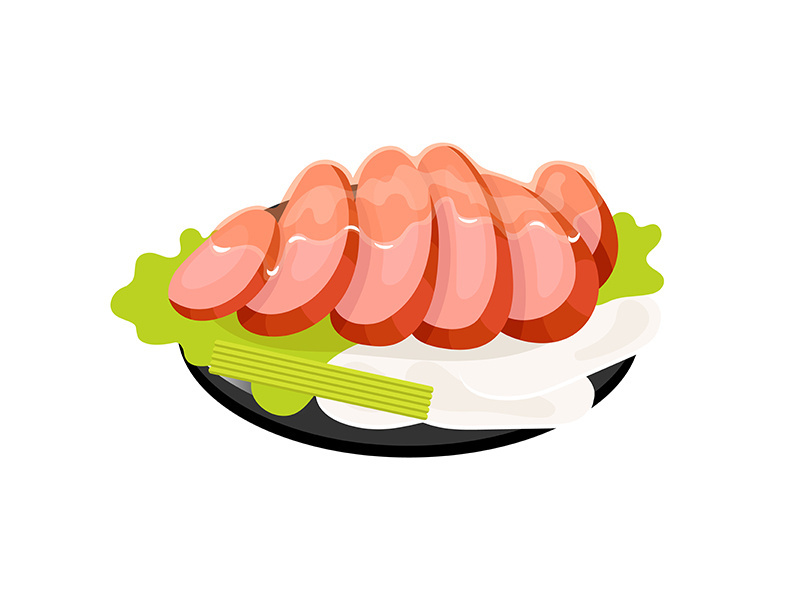 Sliced pork color icon