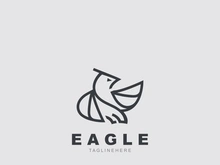 Eagle Logo minimalist style design template. Falcon Logotype Emblem identity
