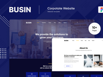 Landing Page PSD Figma Template "Busin Two" preview picture