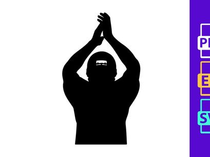 A person wearing a ski mask with hands raised above their head in a gesture