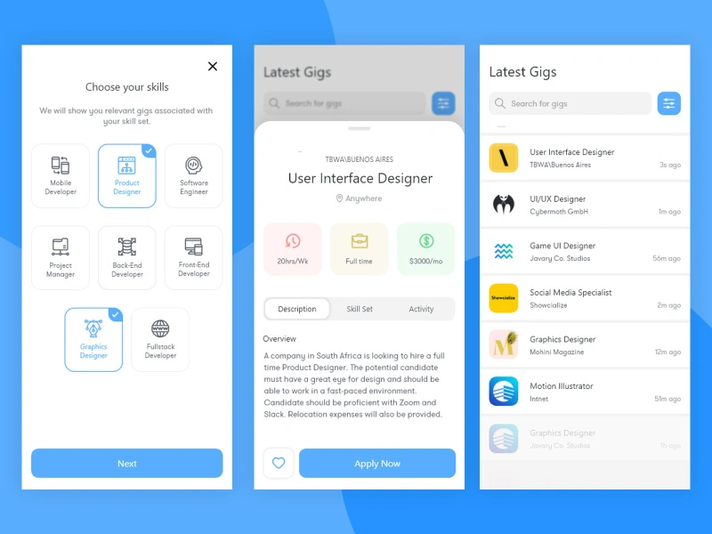 Job App UI Design