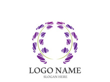 Fresh lavender flower logo vector flat design