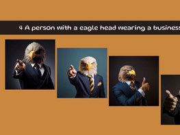 A person with a eagle head wearing a business suit preview picture