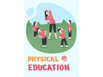 Physical education poster flat vector template preview picture