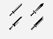 Crossed swords vector icon illustration