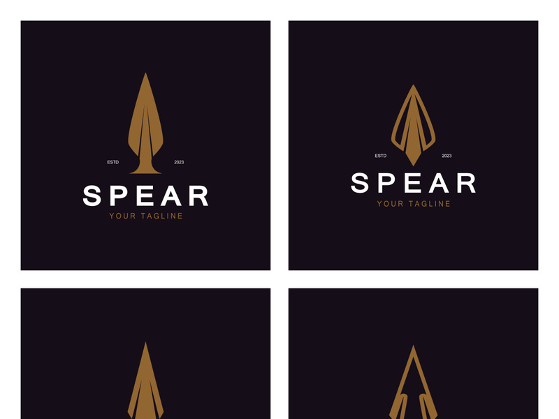 Spear logo icon vector illustration design.Head spear logo vintage illustration design vector