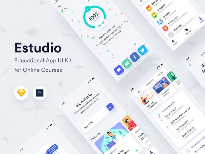 Online Course Education App Mobile Application UI Kit
