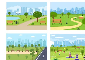 20 City Park Illustration