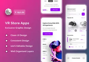 VR Store Mobile App UI Kits
