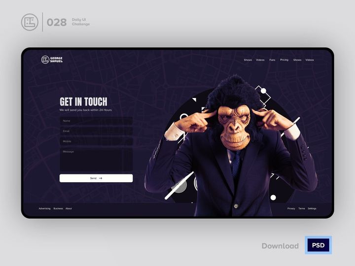 Get in touch  Daily UI challenge - Day 028/100