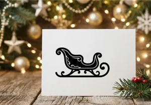 Silueta negra de un trineo navideño icono para diseño festivo y decoración invernal estacional.