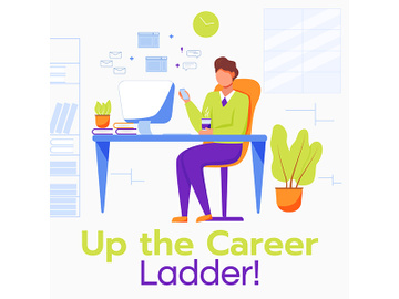 Up the career ladder social media post mockup preview picture