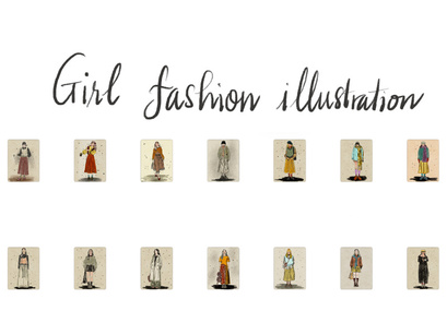 Illustration painting images girl fashion
