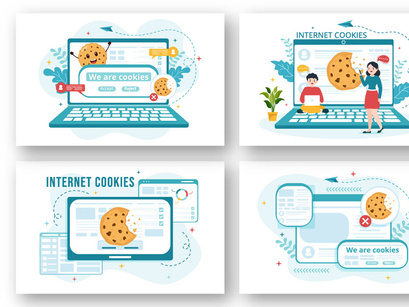12 Internet Cookies Technology Illustration