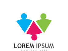 Community of people logo design with creative idea.