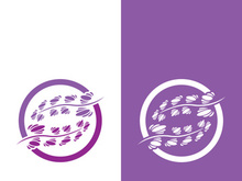 Fresh lavender flower logo vector flat design