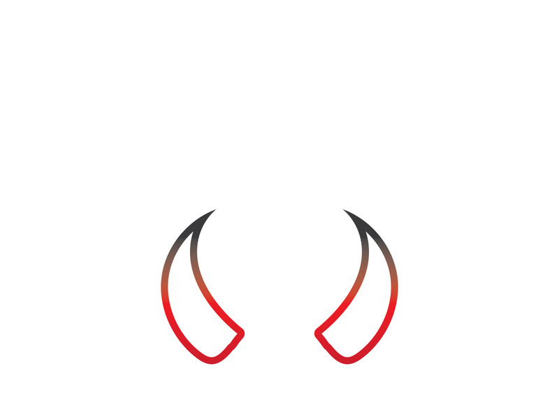 Devil horn Vector icon design illustration Template