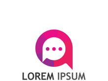 Creative chat room bubble logo design.