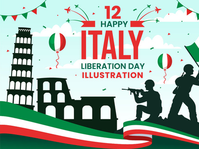 12 Happy Italy Liberation Day Illustration