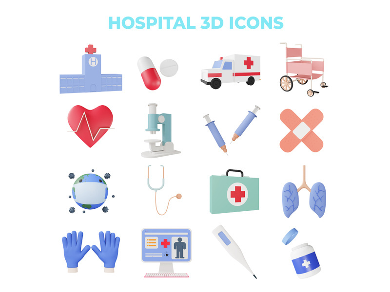 Hospital 3D Icons