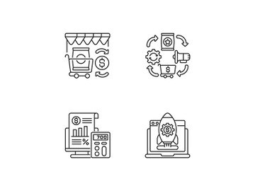 Business management linear icons set preview picture