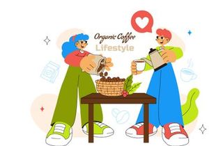 10 Organic Coffee Lifestyle Illustration