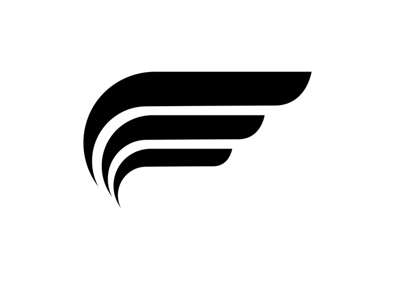 Black wing falcon bird logo